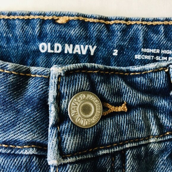 Old Navy Higher High-Waisted Button-Fly Cut-Off‎ Jean Pencil Skirt Size 2 NEW - Picture 4 of 7